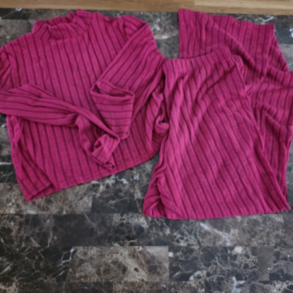 Cozy Pink Ribbed Lounge Set